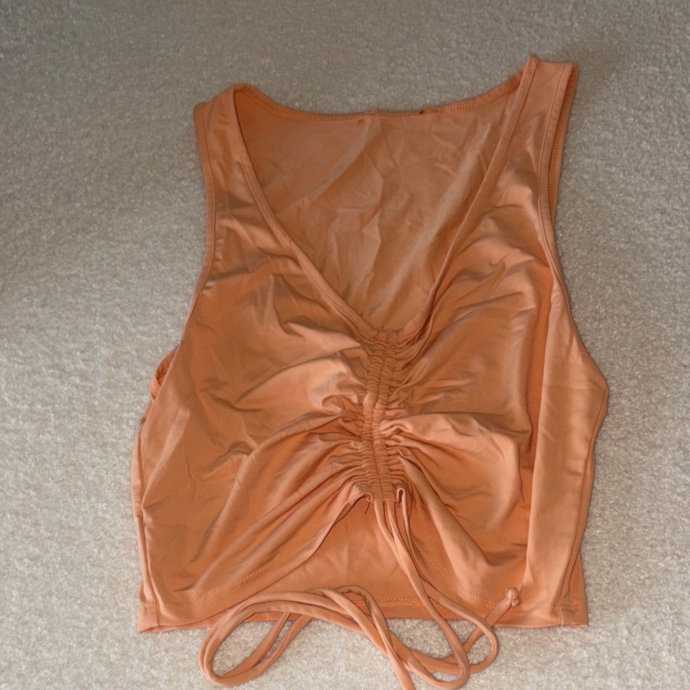 Forever 21 Peach Ruched Tank Top